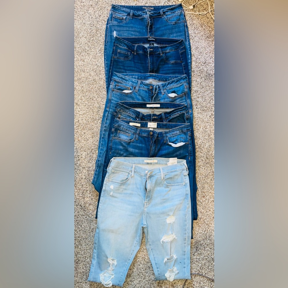 Bundle of 6 high end brand denim jeans.